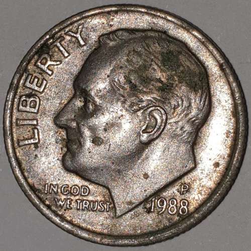 1988 P - DIME - USA - ROOSEVELT ONE DIME COIN